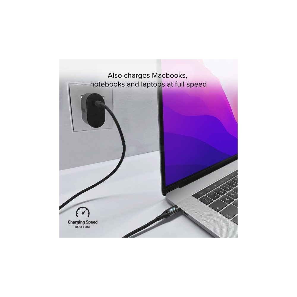 Produktbild för SBS TECABLETCCLED100WK, 1 m, USB C, USB C, 0,48 Gbit/s, Svar...