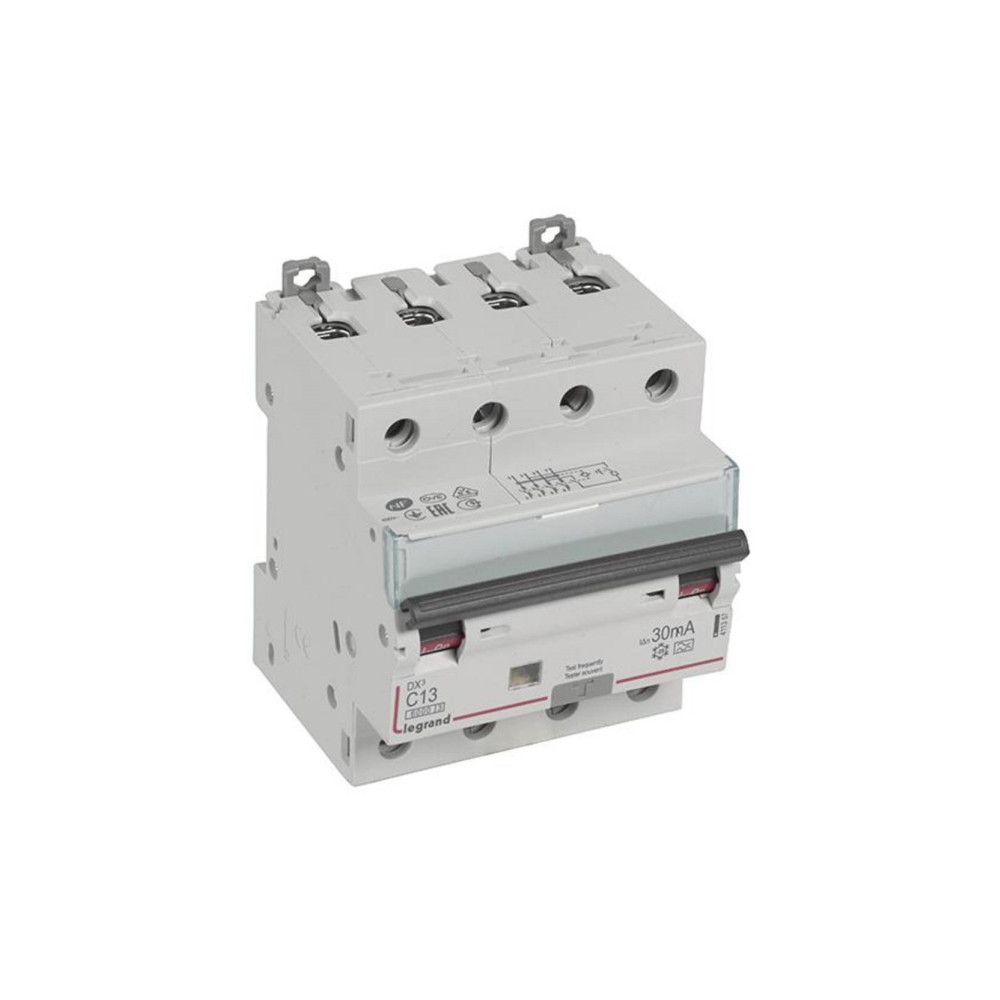 Produktbild för DX3 RCBO kombinationsbrytare C13 4-polig 30 mA typ A 4M 6000...