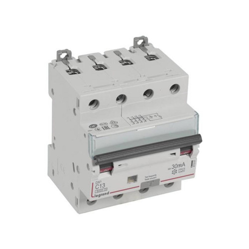 Legrand Kombiafbrytare DX3 automatsäkring/HPFI C 13A 30 mA 4P 6/10kA...