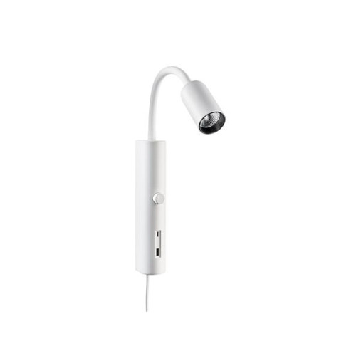 sg armaturen SG ARMATUREN rörväggarmatur vit USB 360lm 3000K Ra 98 integr...