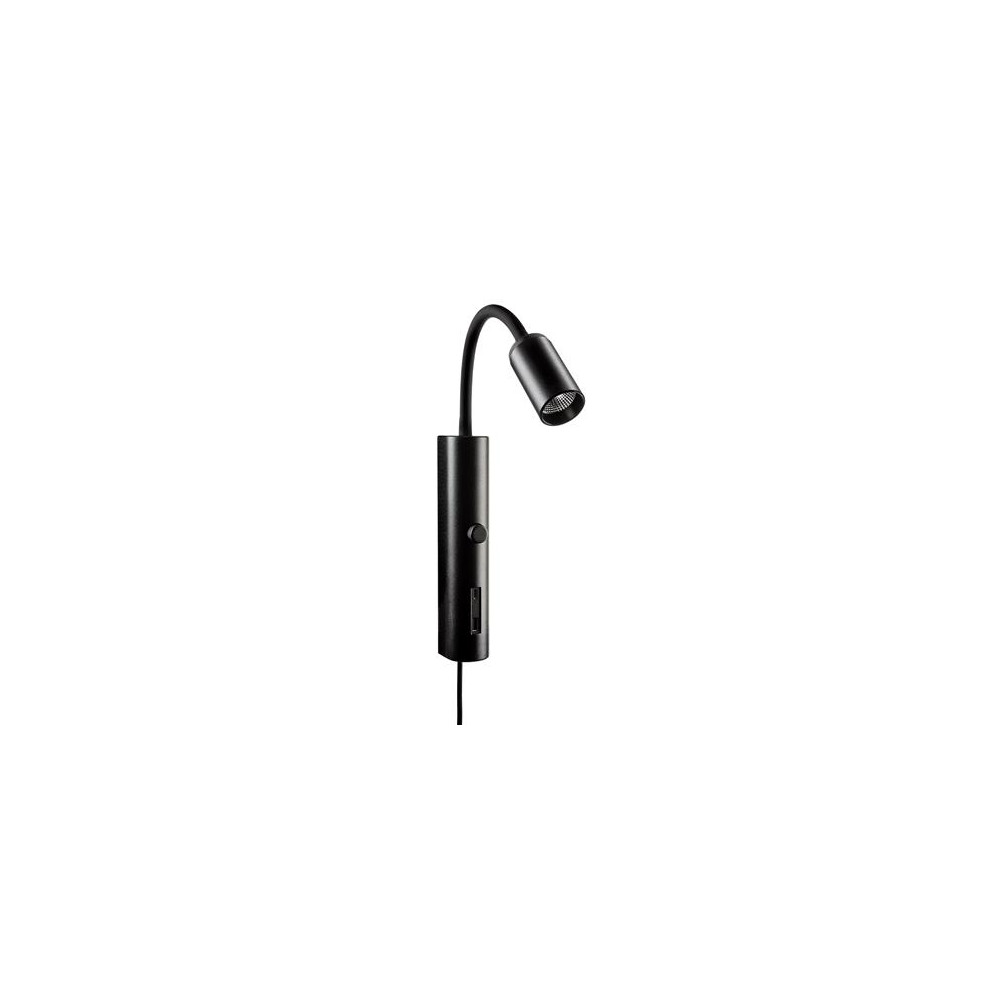 Produktbild för SG ARMATUREN rörvägglampa Tube Wall svart USB 360lm 3000K Ra...