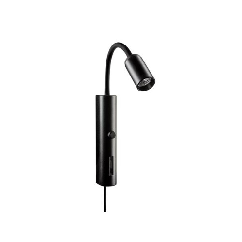 sg armaturen SG ARMATUREN rörvägglampa Tube Wall svart USB 360lm 3000K Ra...