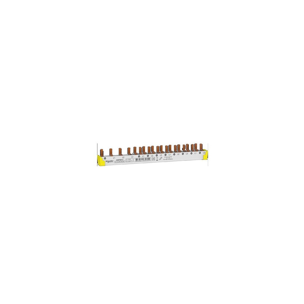 Produktbild för SCHNEIDER ELECTRIC kopplingsskena 3PN 12M: 4P RCD 18mm avstå...