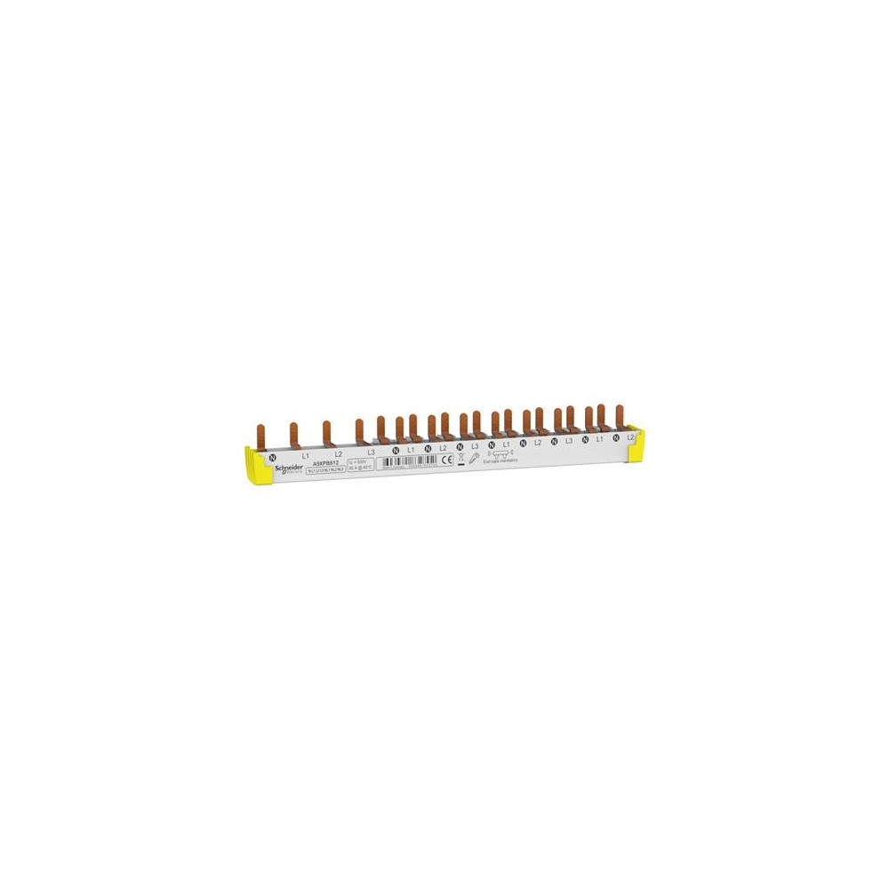 Produktbild för SCHNEIDER ELECTRIC kopplingsskena 3PN 12M: 4P RCD 18mm avstå...