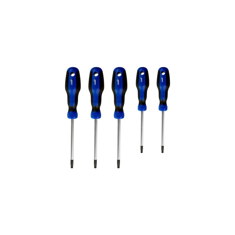 Produktbild för Skruvmejselsats med 5 st Torx-spår TX10, TX15, TX20, TX25 oc...