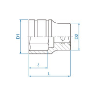 Produktbild för King Tony 4335MR, Uttag, 1/2", Metrisk, 1 huvuden, 18 mm, Kr...