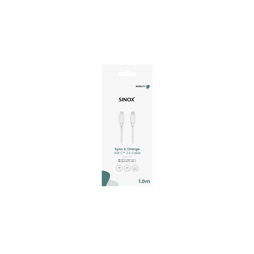 Produktbild för Sinox - USB typ C-kabel - USB-C till USB-C - 1 m