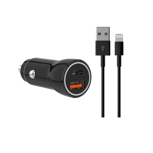SINOX Sinox 12V dubbel USB billaddare | USB A 18W + USB C 20W | sv...