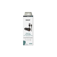 Produktbild för Sinox 12V dubbel USB billaddare | USB A 18W + USB C 20W | sv...