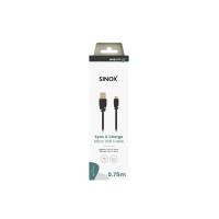Produktbild för Sinox SOI04901, 0,75 m, Micro-USB B, USB A, USB 2.0, 0,48 Gb...