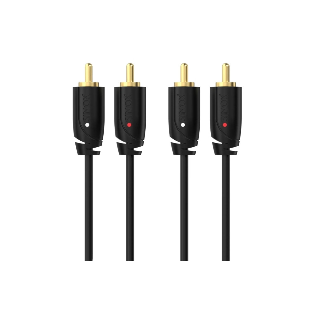 Produktbild för Sinox SXA04205, 2 x RCA, hankontakt, 2 x RCA, hankontakt, 5...