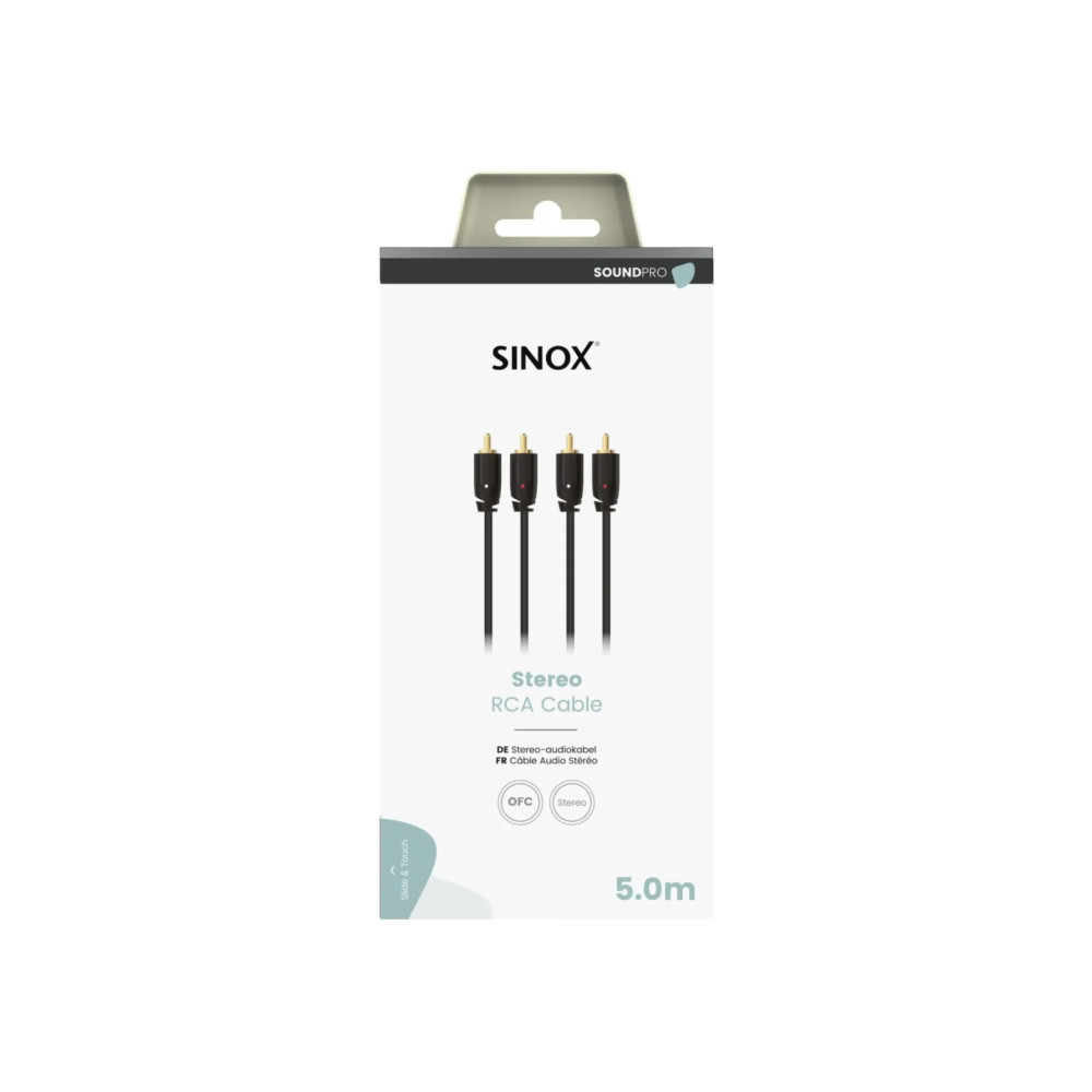 Produktbild för Sinox SXA04205, 2 x RCA, hankontakt, 2 x RCA, hankontakt, 5...