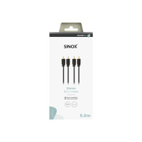 Produktbild för Sinox SXA04205, 2 x RCA, hankontakt, 2 x RCA, hankontakt, 5...