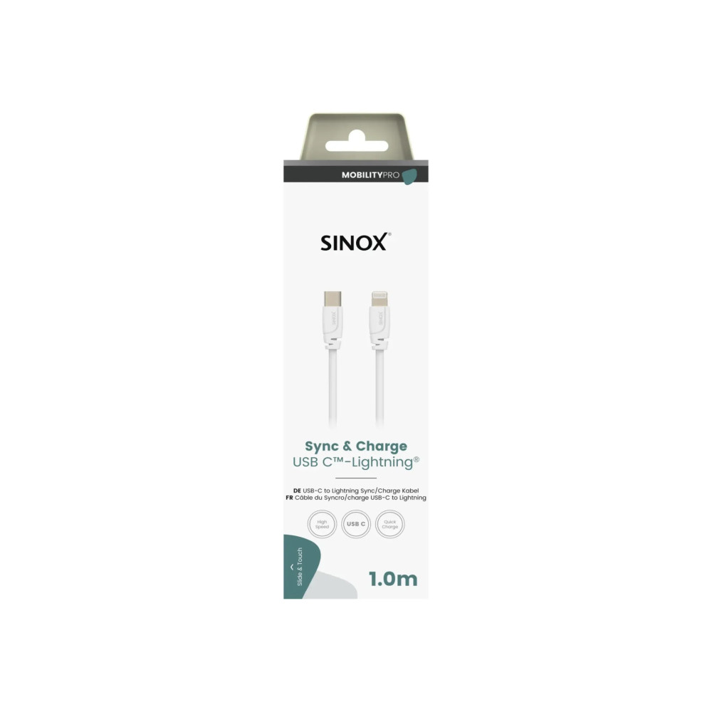 Produktbild för Sinox SXI04651, 1 m, Lightning, USB C, Hankontakt, Hankontak...