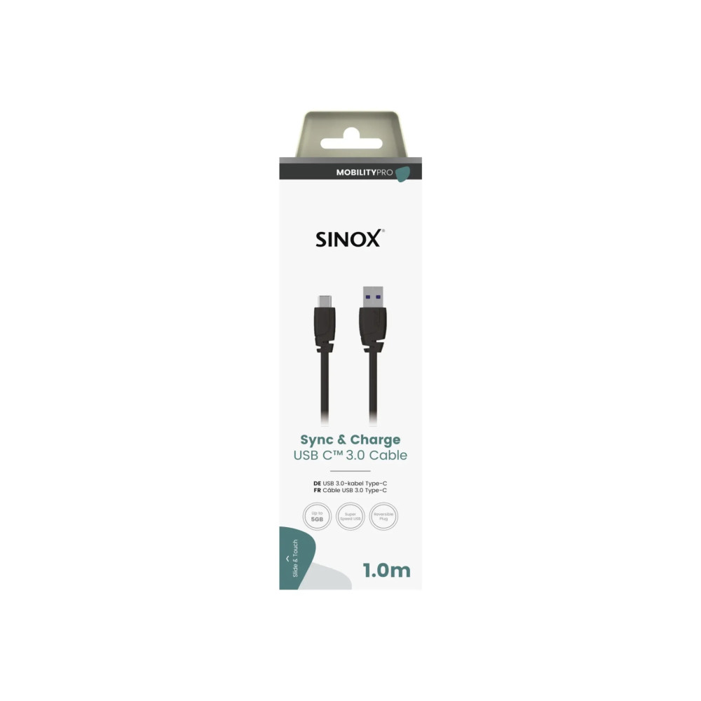 Produktbild för Sinox SXI05061, 1 m, USB C, USB A, USB 3.2 Gen 1 (3.1 Gen 1)...