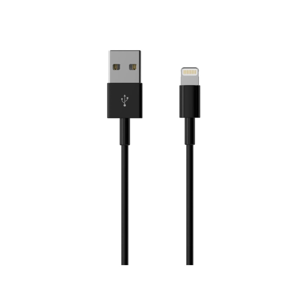 Produktbild för Sinox Lightning-kabel. 1m, Svart, 1m, Lightning, USB A, Hank...