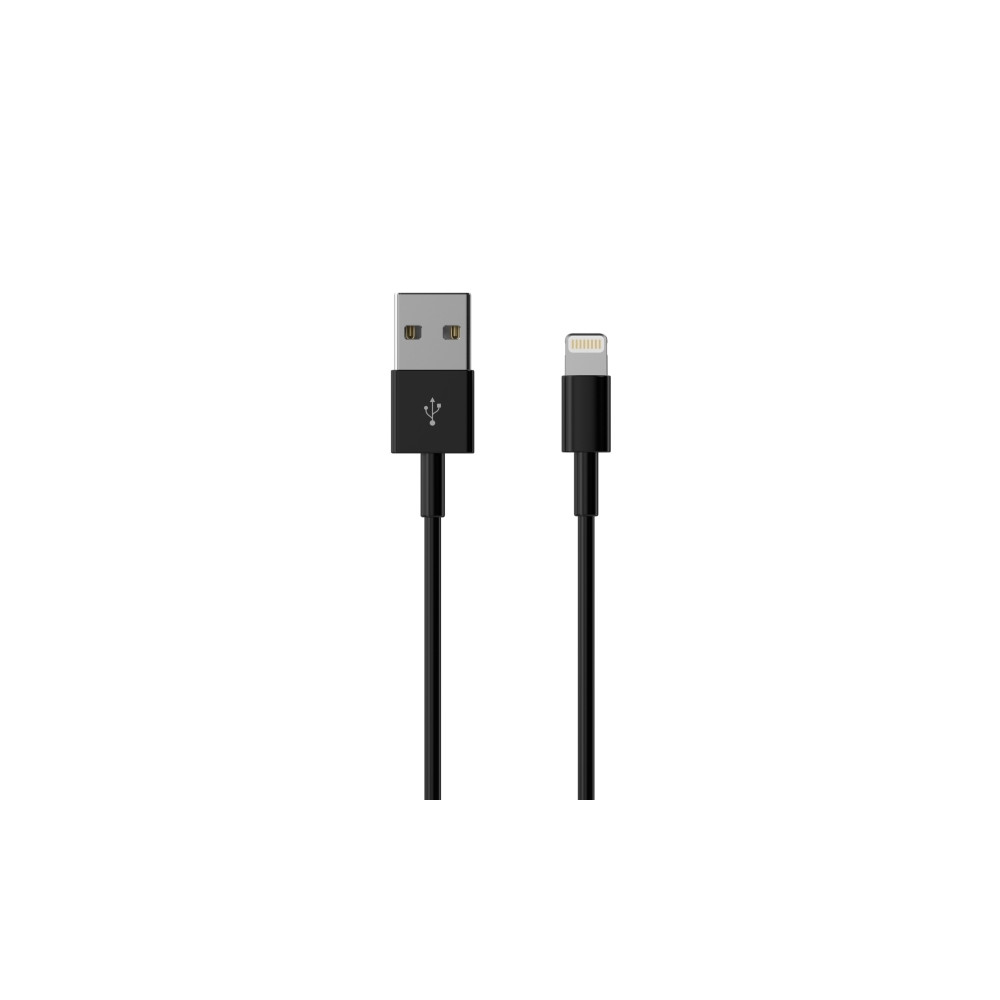 Produktbild för Sinox Lightning-kabel. 1m, Svart, 1m, Lightning, USB A, Hank...