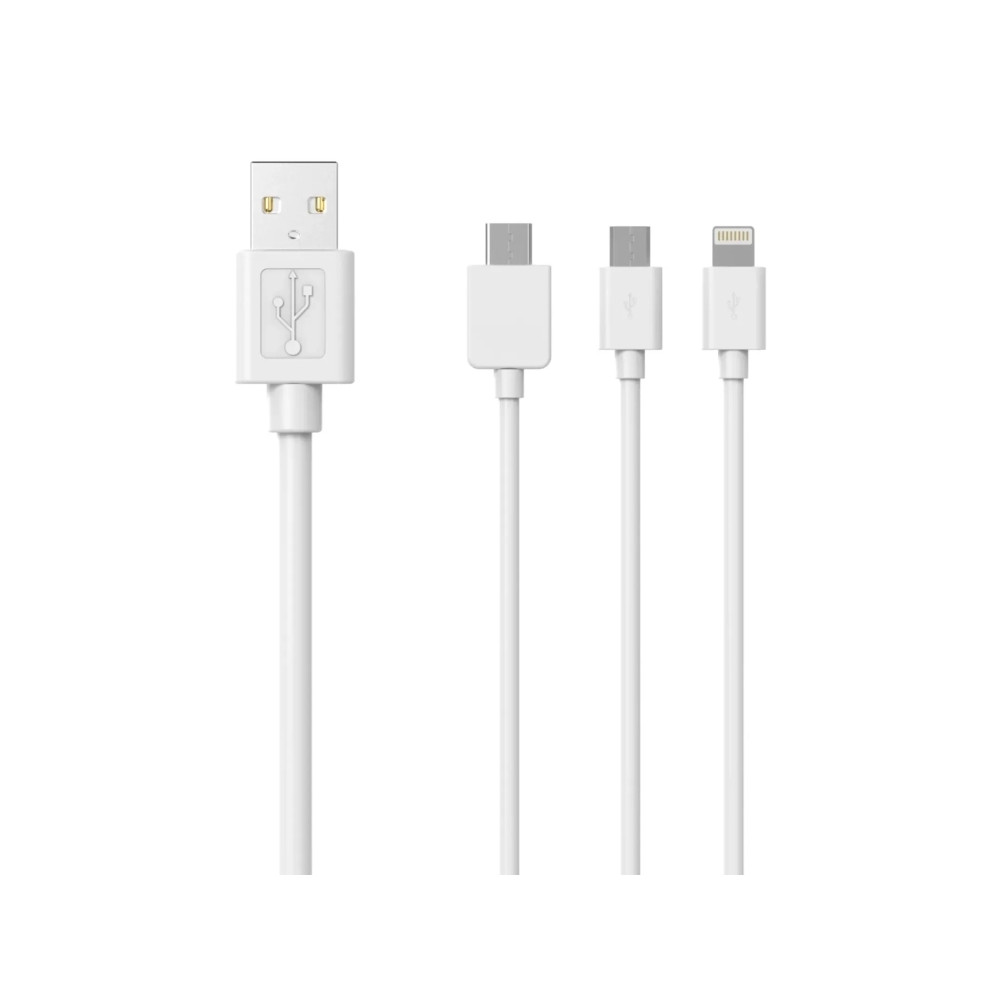 Produktbild för Sinox SOE04960, 1 m, USB A, USB C/Micro-USB B/Lightning, USB...