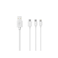 Produktbild för Sinox SOE04960, 1 m, USB A, USB C/Micro-USB B/Lightning, USB...