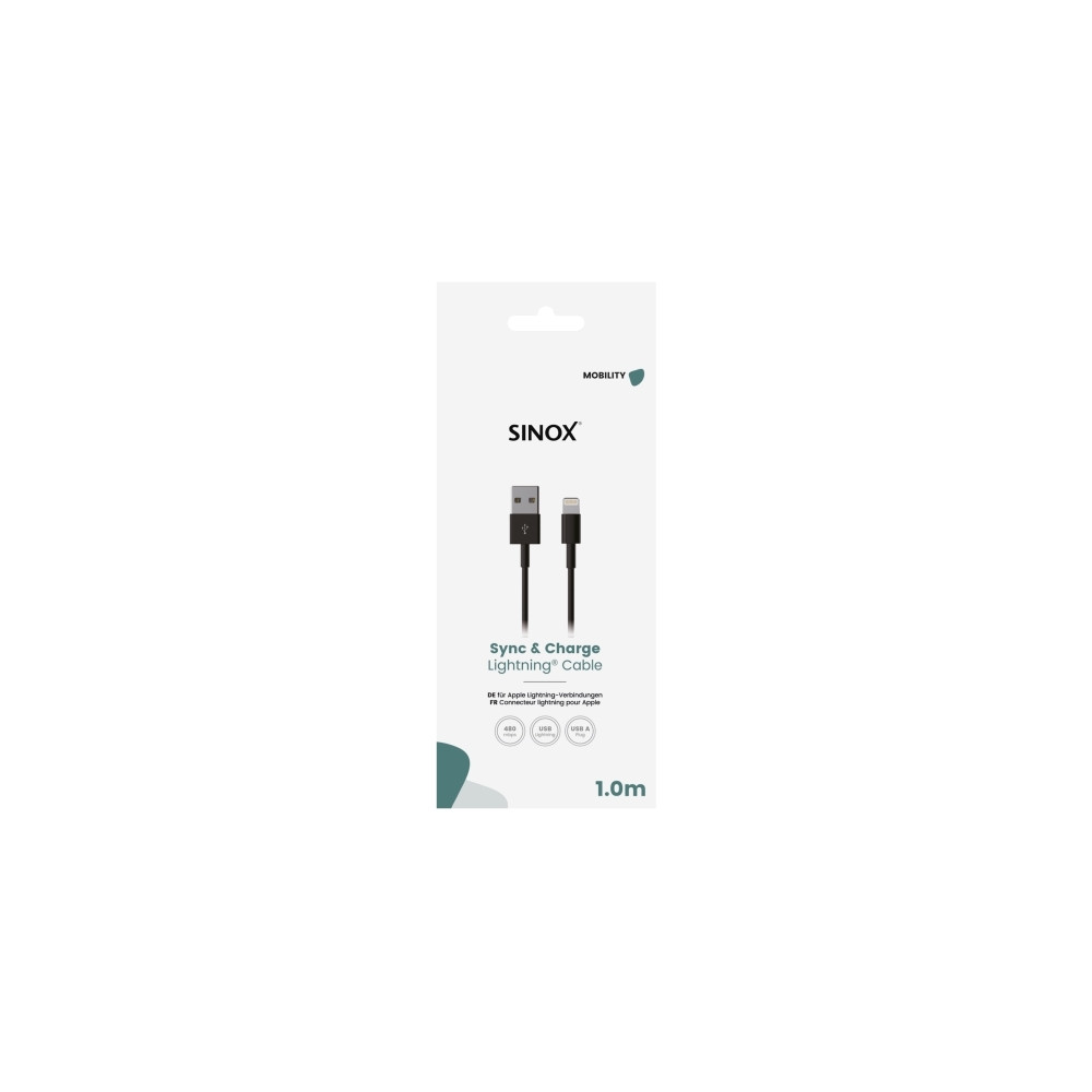 Produktbild för Sinox SOE04960, 1 m, USB A, USB C/Micro-USB B/Lightning, USB...