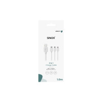 Produktbild för Sinox SOE04960, 1 m, USB A, USB C/Micro-USB B/Lightning, USB...