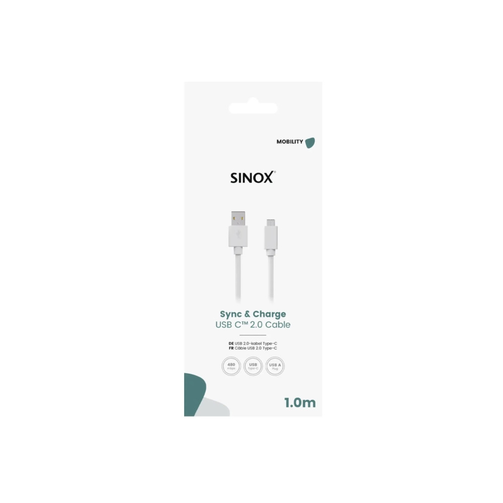 Produktbild för Sinox - USB typ C-kabel - USB-C till USB - 1 m