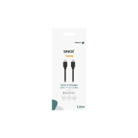 Produktbild för Sinox SOE06361, 1 m, USB C, USB C, USB 2.0, 0,48 Gbit/s, Sva...