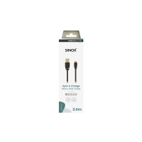 Produktbild för Sinox SOI04903, 3 m, Micro-USB B, USB A, USB 2.0, 0,48 Gbit/...