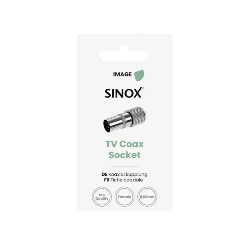 Produktbild för Sinox SOV01526, IEC, Honkoppling, Rostfritt stål, Metall, 9,...