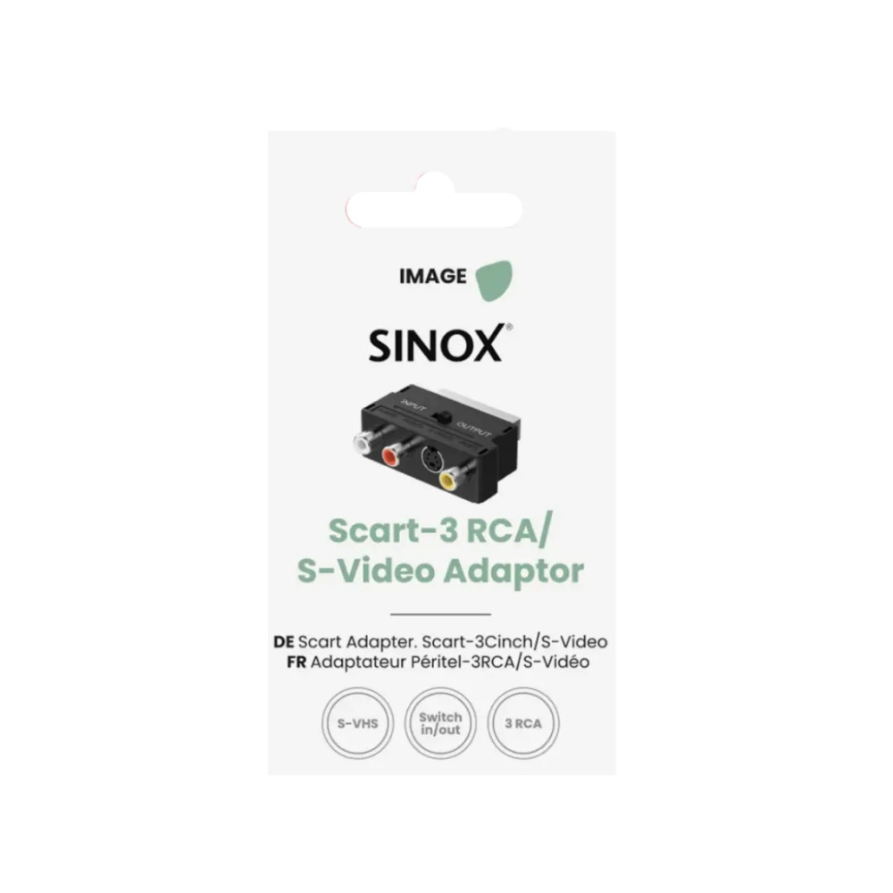 Produktbild för Sinox SOV01580, SCART (21-pin), 3 x RCA + S-Video, Hankoppli...