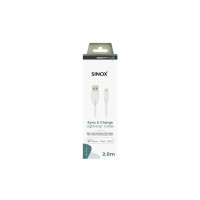 Produktbild för Sinox SXI02502MFI, 2 m, Lightning, USB A, Hankontakt, Hankon...