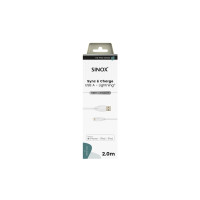 Produktbild för Sinox SXI02502MFI, 2 m, Lightning, USB A, Hankontakt, Hankon...
