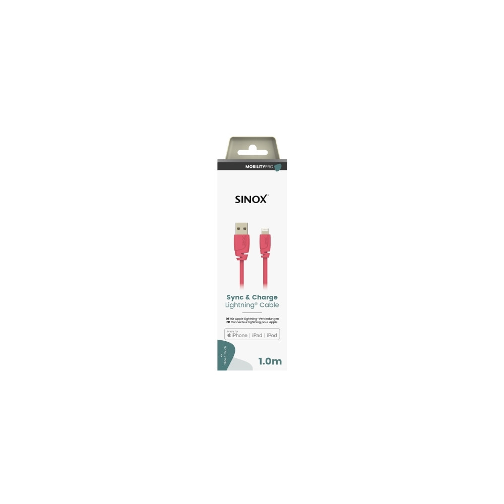 Produktbild för Sinox SXI02701MFI, 1 m, Lightning, USB A, Hankontakt, Hankon...