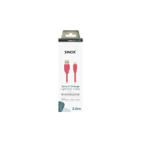 Produktbild för Sinox SXI02702MFI, 2 m, Lightning, USB A, Hankontakt, Hankon...