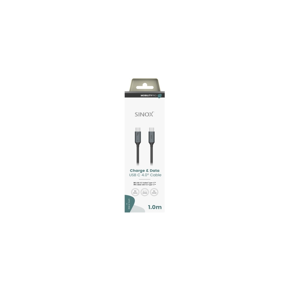 Produktbild för Sinox SXI07661, 1 m, USB C, USB C, USB4 Gen 2x2, 40 Gbit/s,...