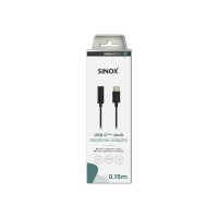 Produktbild för Sinox PRO USB C™ till minijackadapter. 0,15 m. Sortering, 3,...
