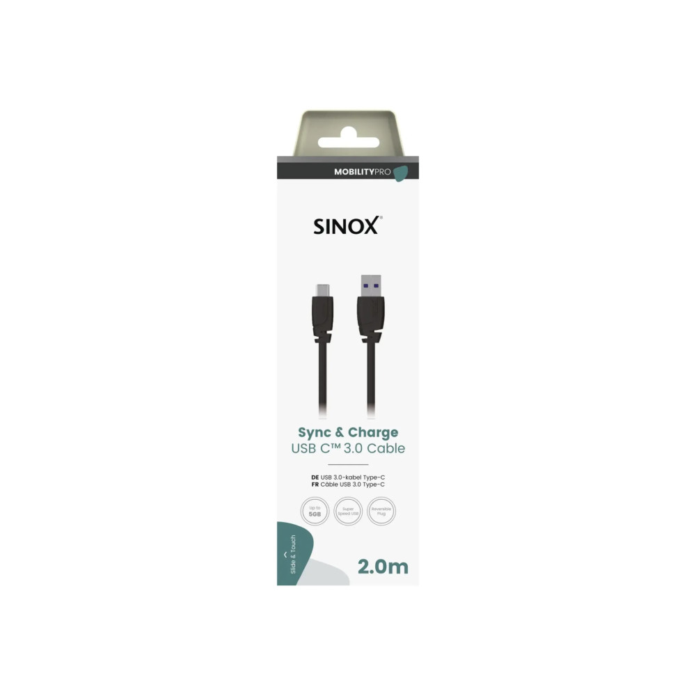 Produktbild för Sinox SXI05062, 2 m, USB C, USB A, USB 3.2 Gen 1 (3.1 Gen 1)...