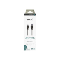 Produktbild för Sinox SXI05062, 2 m, USB C, USB A, USB 3.2 Gen 1 (3.1 Gen 1)...