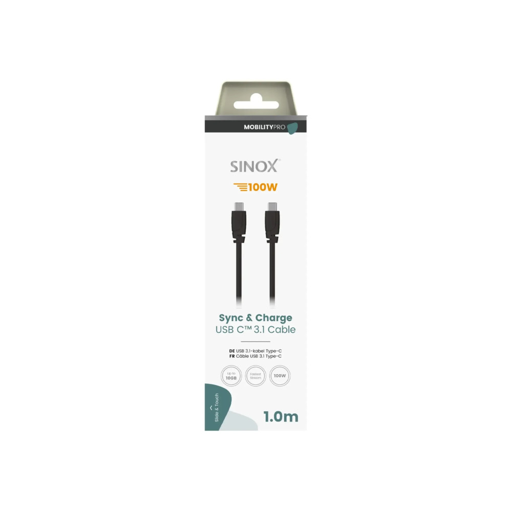 Produktbild för Sinox SXI06361, 1 m, USB C, USB C, USB 3.2 Gen 2 (3.1 Gen 2)...