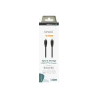 Produktbild för Sinox SXI06361, 1 m, USB C, USB C, USB 3.2 Gen 2 (3.1 Gen 2)...