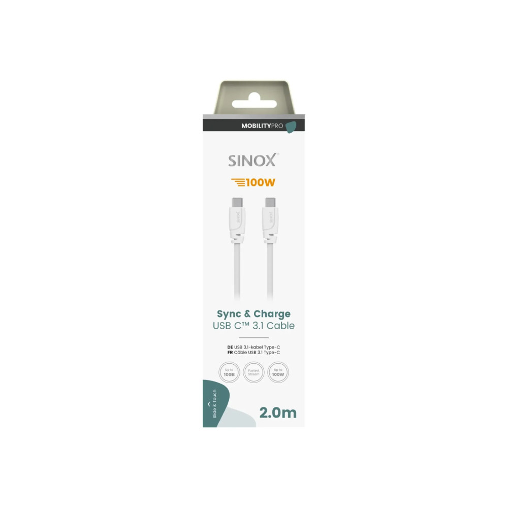 Produktbild för Sinox SXI06462, 2 m, USB C, USB C, USB 3.2 Gen 2 (3.1 Gen 2)...