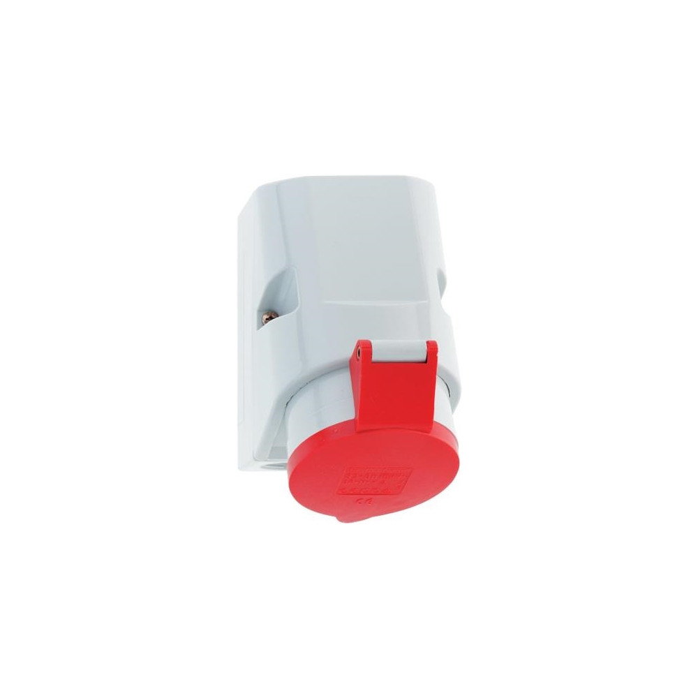 Produktbild för BALS CEE vägguttag H6 400V 32A 5-pol röd BxH: 83x126 mm topp...