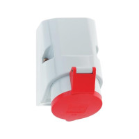 Produktbild för BALS CEE vägguttag H6 400V 32A 5-pol röd BxH: 83x126 mm topp...