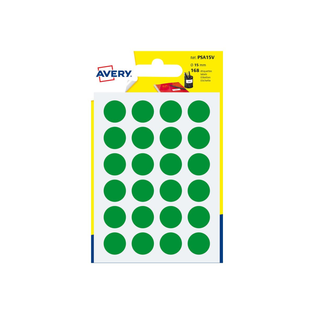 Produktbild för Avery - självhäftande färgkodad etikett - grön (paket om 168)