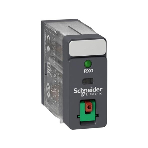 SCHNEIDER ELECTRIC RXG Plug-in relä med testknapp och lysdiod, 2 C/O 5A och 24V...