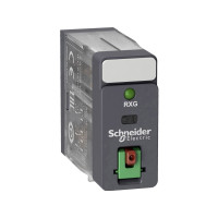 Produktbild för RXG Plug-in relä med testknapp och lysdiod, 2 C/O 5A och 24V...