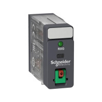 Produktbild för RXG Plug-in relä med testknapp och lysdiod, 2 C/O 5A och 24V...