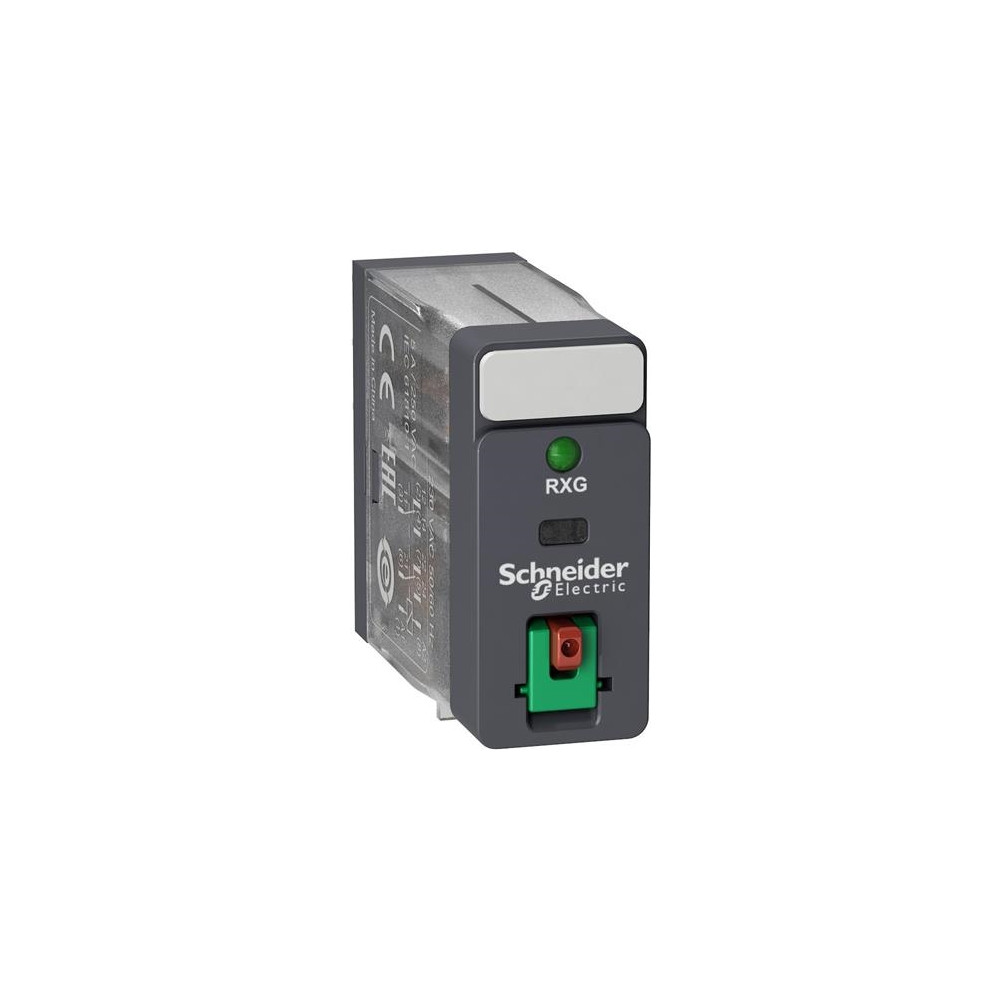 Produktbild för RXG Plug-in relä med testknapp och lysdiod, 2 C/O 5A och 24V...
