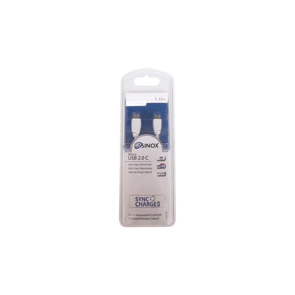 Produktbild för Sinox i-Media - USB-kabel - 24 pin USB-C till mikro-USB typ B - 1 m