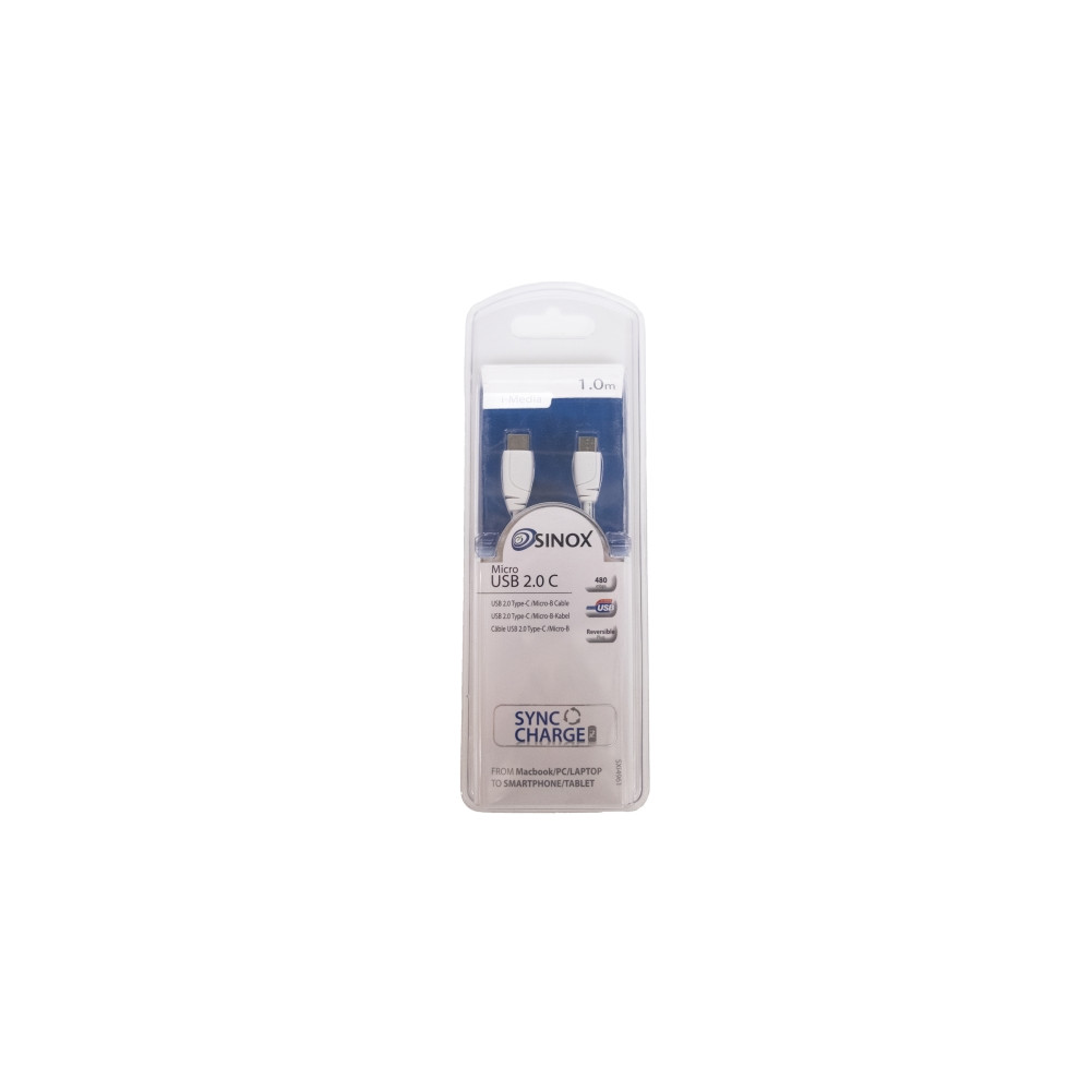 Produktbild för Sinox i-Media - USB-kabel - 24 pin USB-C till mikro-USB typ B - 1 m